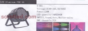 Lampu Sorot PAR LED 54 * 3 watt RGB